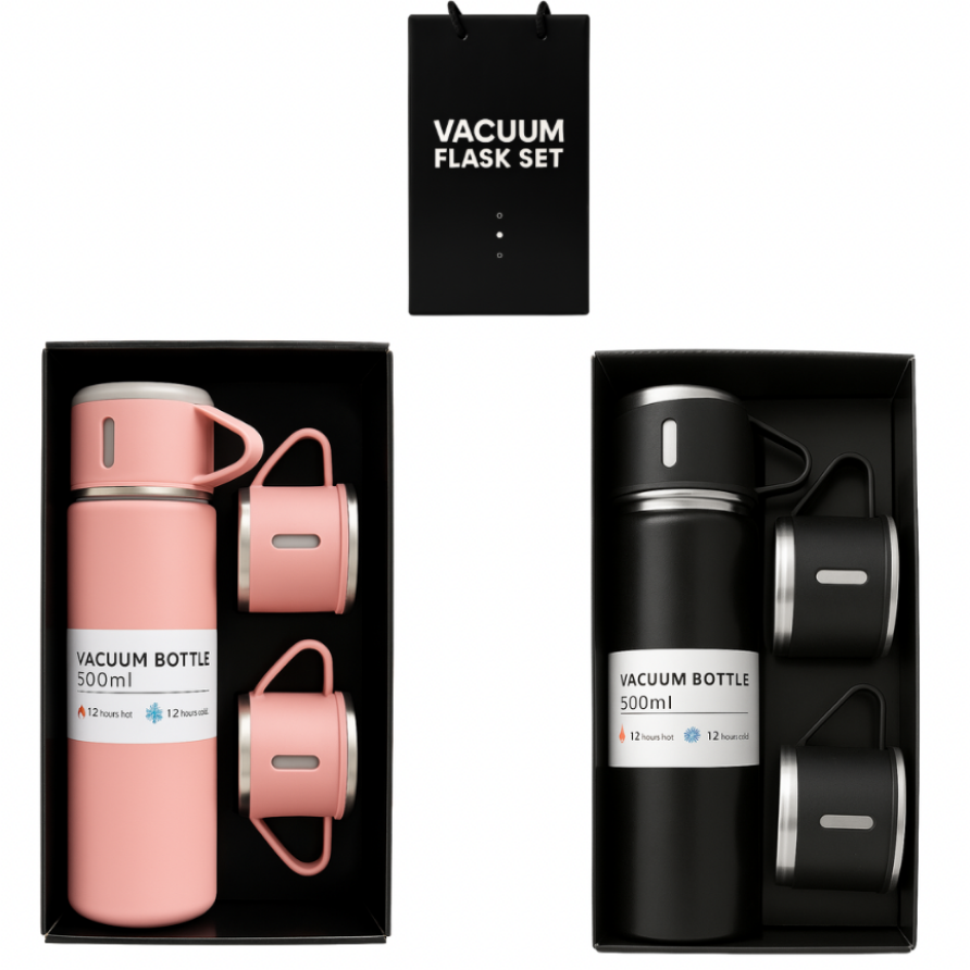 [IT843B] Kit Termo para Camping 500ml c/ 3 Tazas