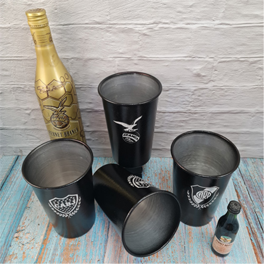 Vasos Ferneteros Negros Grabados