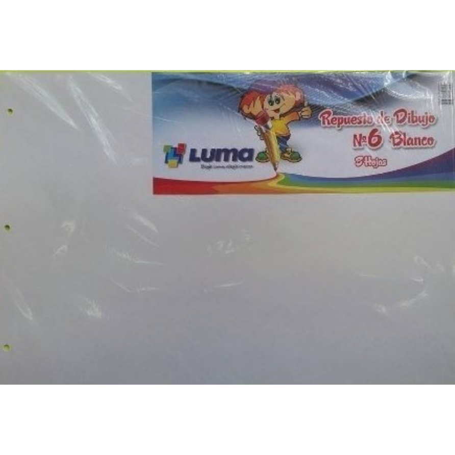 Hojas Canson N°6 Blanca Luma x8 hojas