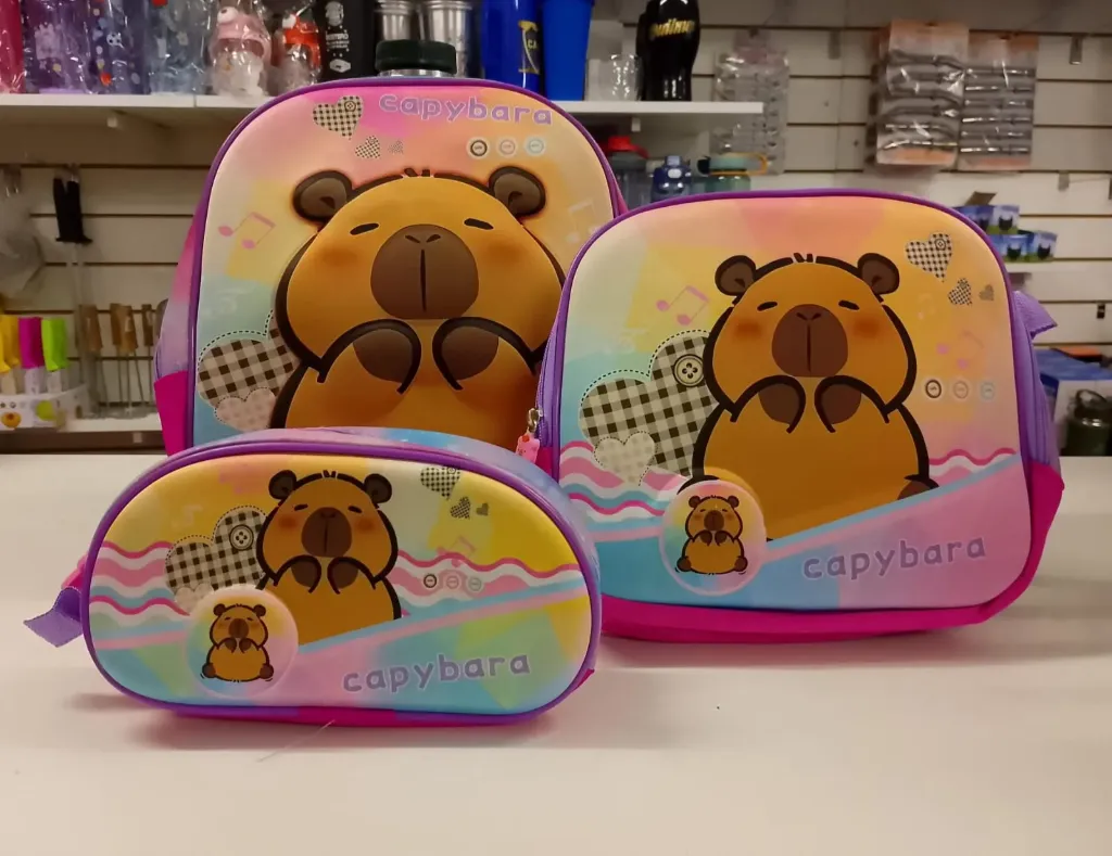 Mochila Infantil 12" Personajes  1 Cierre+ Cartuchera + Lunchera Art. 123-2