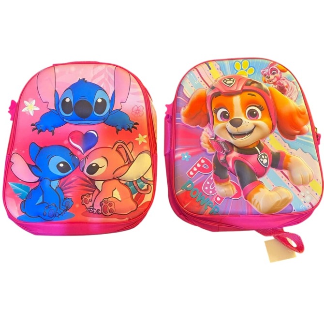 Mochila Infantil 12" Personajes 2 Cierres Art. XQ 122-1/2