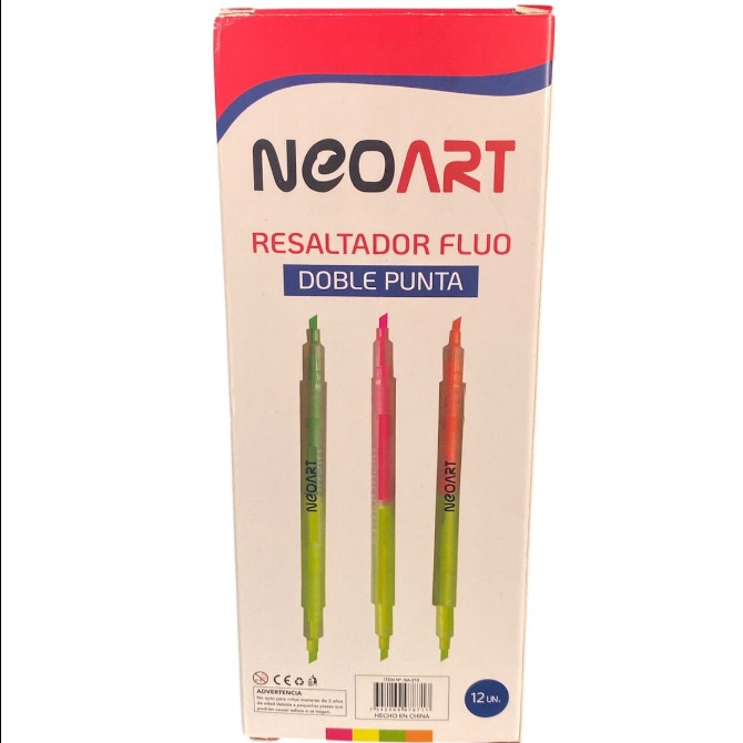 Resaltador Fino Doble Punta Neoart