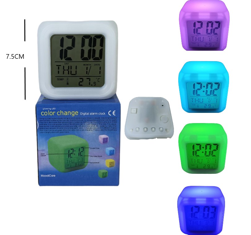 Reloj Despertador Coloras Temp/Alarm/Fecha Art.9821