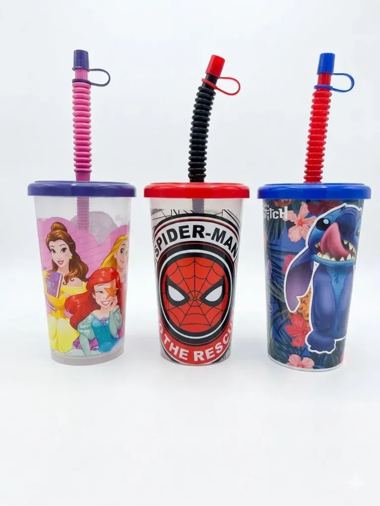 Vasos Personajes c/Sorbete