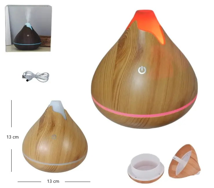 HUMIDIFICADOR LED JARRA MADERA AROMATIZADOR JSQ04 
