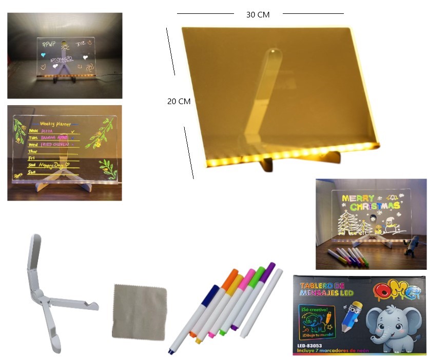 Pizarra Led c/Marcadores 20x30 Art. 83053
