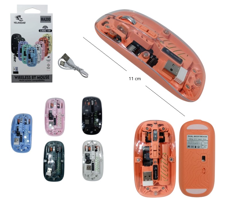 Mouse Inalambrico Traslucido Art. 200
