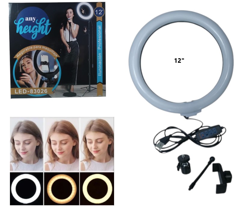 Aro Selfie Luz Blanca/Calida 12" Art. 83078