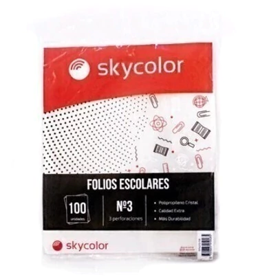 Folio Reforzado N°3 SkyColor x100u Art. FFN310100