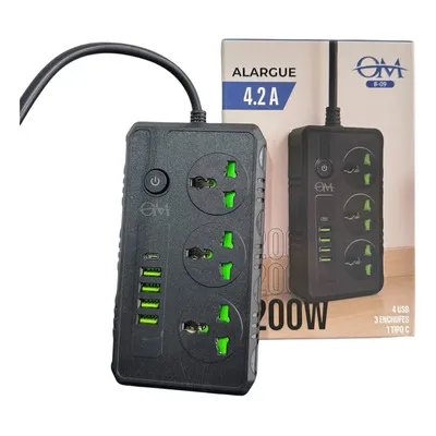 Alargue OM 4USB / 4 Enchufe / USB C