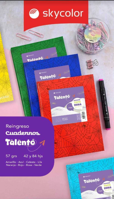 Cuaderno Skycolor x42 T/D Forrado 57g