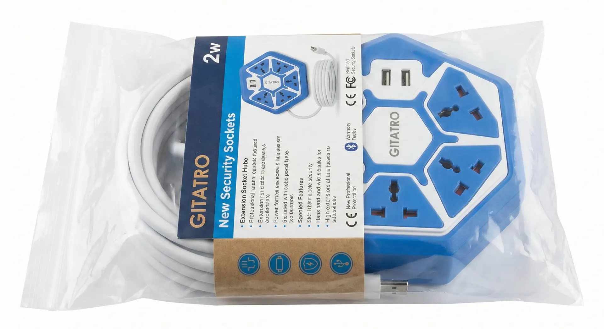 Zapatilla Flor 4 Bocas + 2 usb C/Interruptor