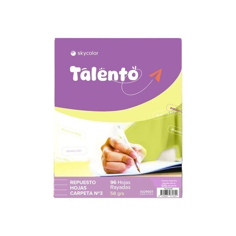 Repuesto talento X96 hojas rayado