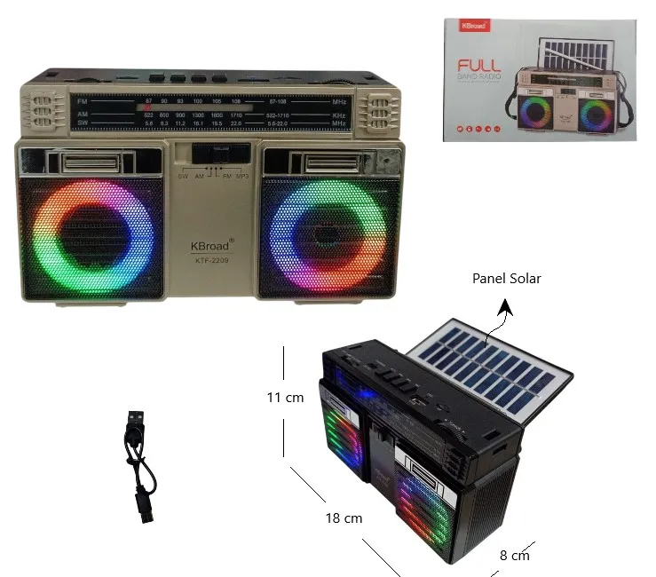 [ITKTF2209] Radio con Panel Solar RGB Art. 2209