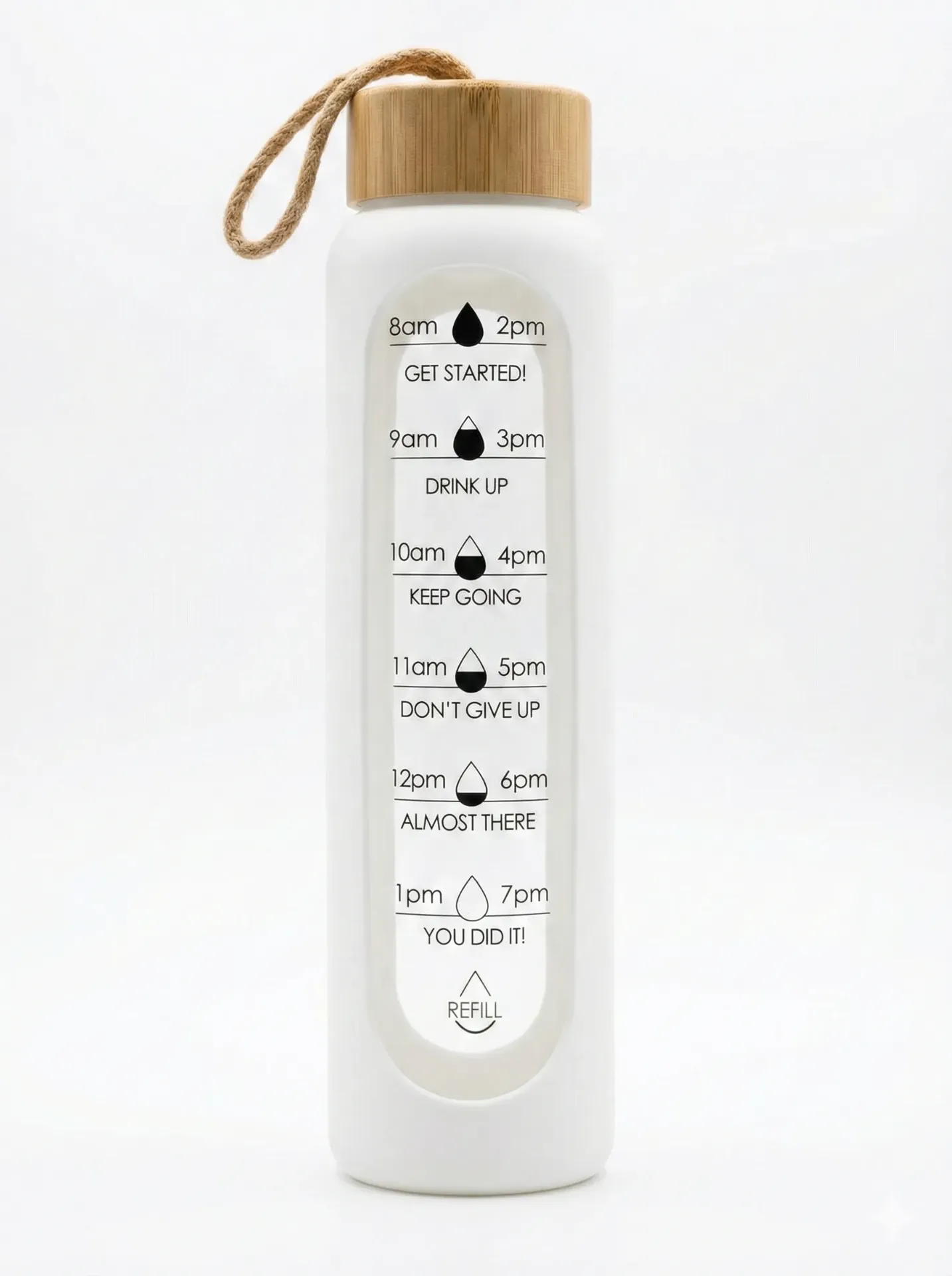[ITJS7053] Botella de Vidrio de 1L Motivacional