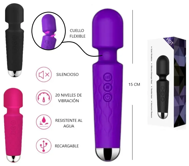 Vibrador de Silicona con Cabeza Flex