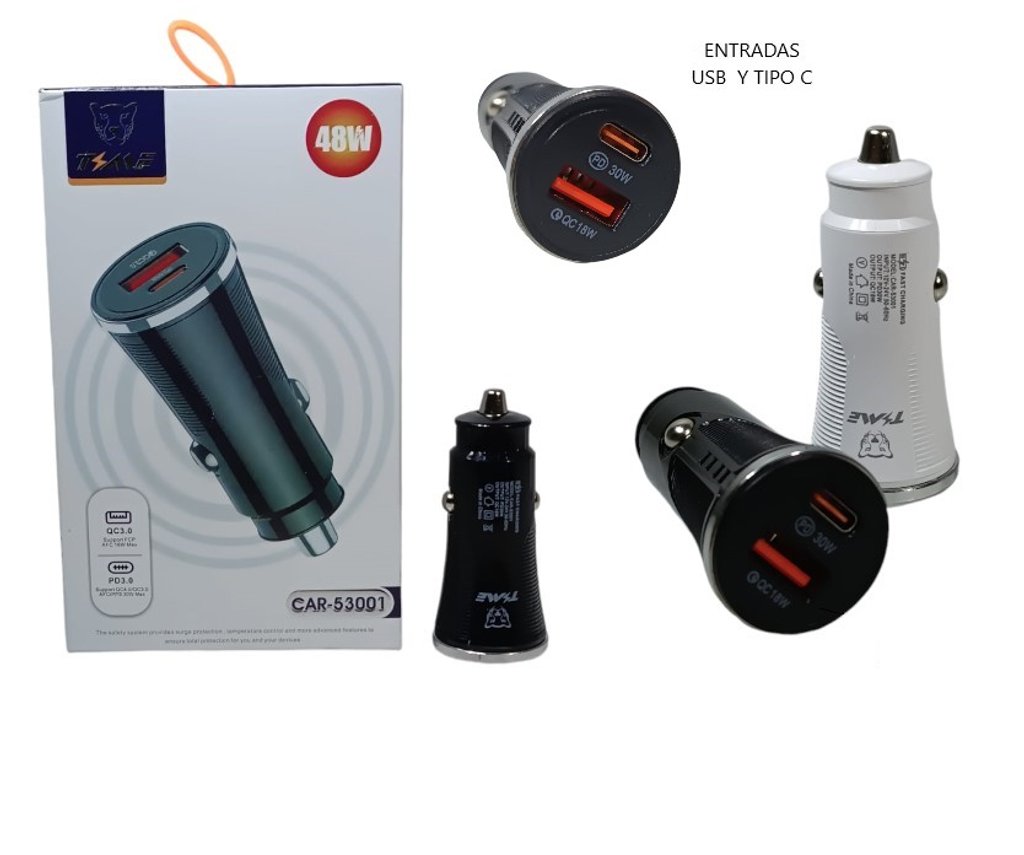 [ITCAR53001] CARGADOR DE AUTO PD 20W+ QC 3.0