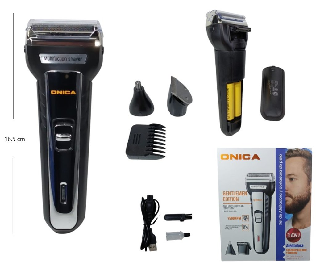Corta Pelo Recargable 3 en 1 7500 RPM
