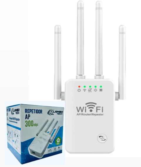 Repetidor de Wifi 300mbps 4 Antenas Lambotech