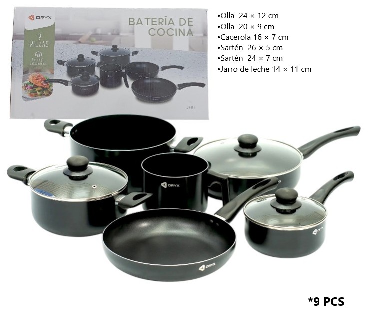 Set de Ollas Antiadherentes 9 Piezas Art. 118