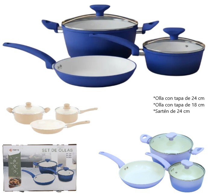 [ITORCK5PCS] Set de Ollas Antiaderentes 5pcs Art. CK5