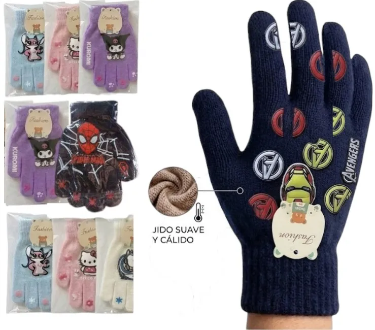 Guantes Invierno 3 a 6 años Personajes Art.121