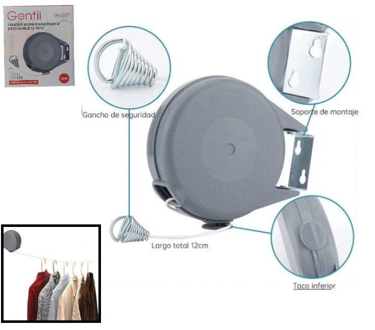 [ITGN0087] Tender de ropa Extensible de Pared Art. 12