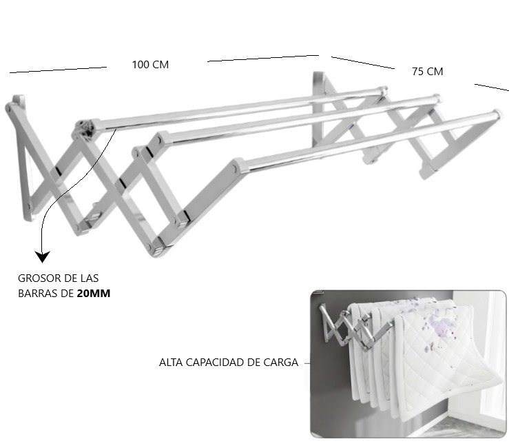 Tender de ropa Extensible de Pared Art. 12