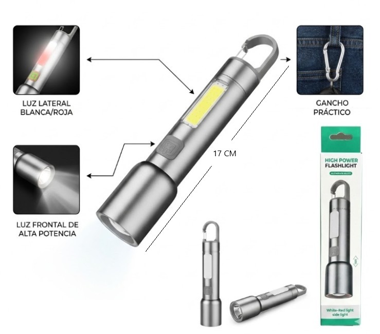 Linterna Led C/zoom Recargable rt. 7386