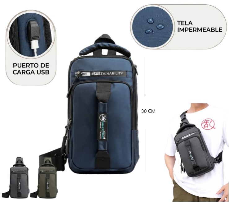 Mochila Bandolera Unisex Art.30187