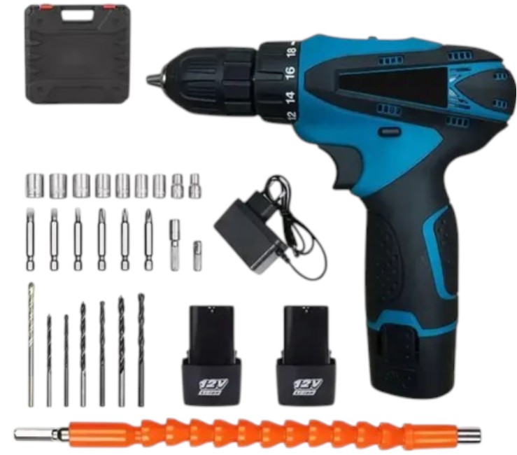 [ITMELECH209] Atornillador Portatil c/2 Baterias 12v Art. 209