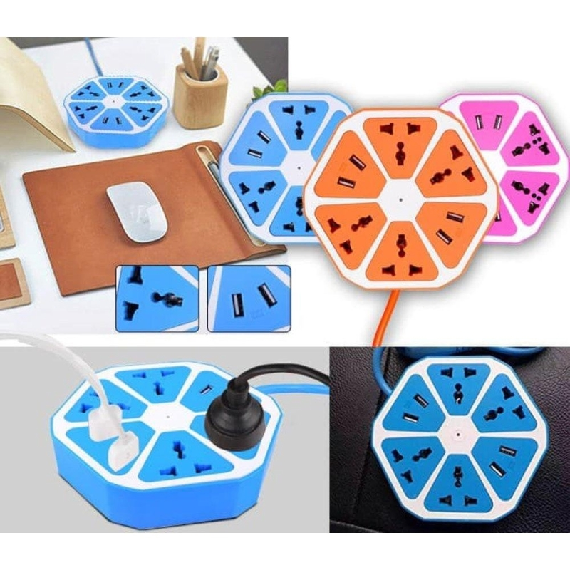 [PLR407] Alargue 4 Bocas + 4 USB 1.5M