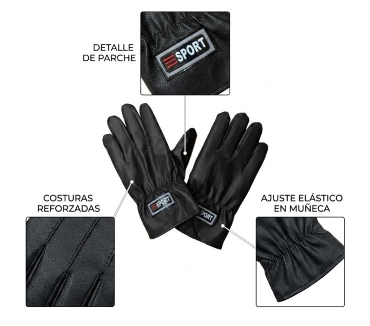 [IT-SG12] Guante clasico hombre cuerina art.1078
