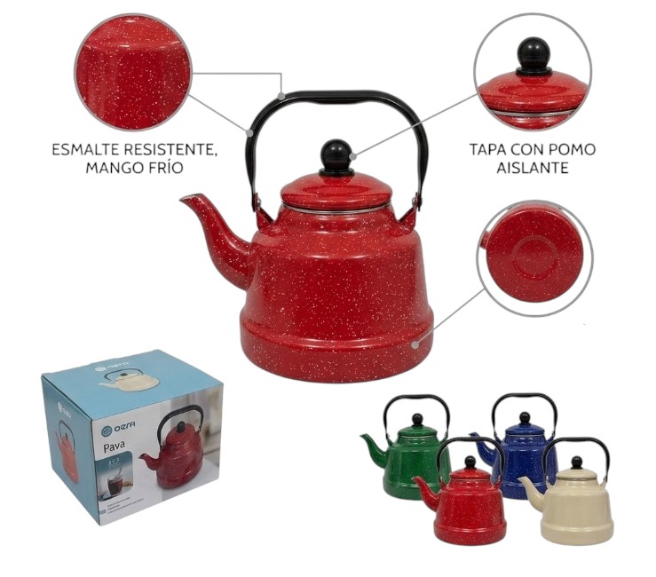 [IT-EKT0651] Pava Vintage  1.7L c/acabado esmaltado 1.7l