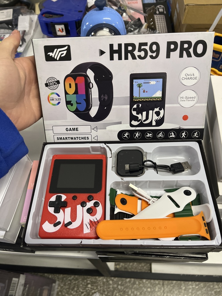 Combo consola sup y Smartwatch negro HR59