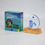 [ZLZLELUZ3001] Lámpara de cristal redonda 3D 8x9cm