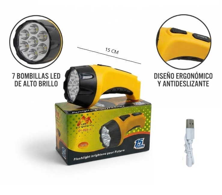 Linterna 4 Led Recargable Art.825A