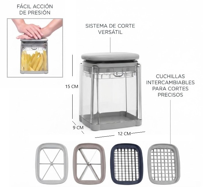Picador manual multifuncio de vegetales art 607