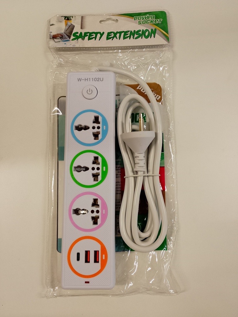Alargue 3 Tomas + 2 USB + 1 TC Art.1102
